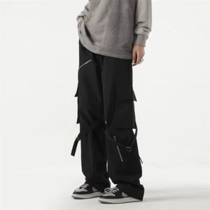 Techwear BAGGY Cargo Pantalones Pantalones Pantalones Hombre Mujer EMO Punk Rock Gótico - Imagen 1 de 5