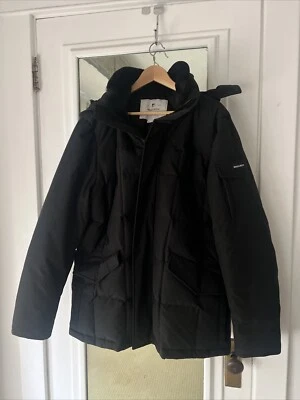 Chaqueta de campo Woolrich Blizzard para hombre tela Ramar negra XXL acolchada con capucha Foto 1 de 4