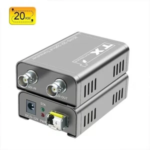 Up to 20km, 3G HD SDI Fiber Optic Extender Converter SDI Loop Out BNC Coax 1080P - Picture 1 of 10