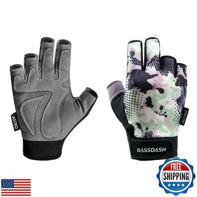 BASSDASH Astro Fishing Gloves Men’s Women’s Fingerless Gloves for Game Fishin - Image 1 of 4