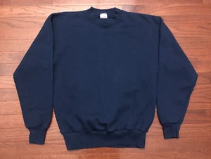 VINTAGE 90's JERZEES SWEATSHIRT MENS MEDIUM BLUE BLANK 1990's CREW NECK e - Picture 1 of 3