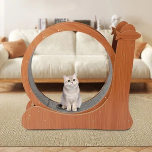 Katzen-Trainerrad Holz Katzenlaufband Laufrad Katzenspielzeug - Bild 1 von 13