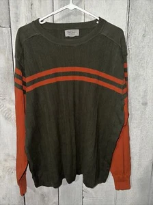 Vintage Levi Strauss Quality Sweaters Green/Orange Mens Striped Size Medium - Picture 1 of 5