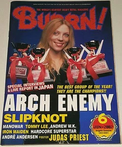 ARCH ENEMY BURRN! MAGAZINE 02 Japan Japanese Heavy Metal SLIPKNOT IRON MAIDEN lp - Imagen 1 de 5