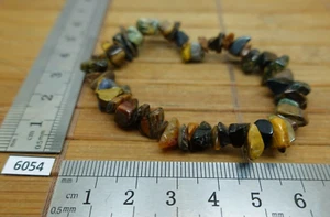 Bracelet baroque chips OEIL DE TIGRE + OEIL DE FAUCON 18cm importé du Brésil - Picture 1 of 3