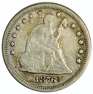 1876-CC SEATED LIBERTY QUARTER~ NICE ORIGINAL NO PROBLEM VF CARSON PRICED RIGHT! - Picture 1 of 2