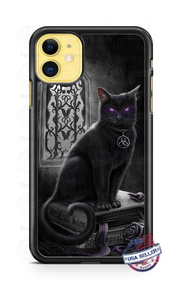 Capa telefone gato preta Halloween Sabrina para iPhone i14 Samsung A14 Google - Imagem 1 de 4