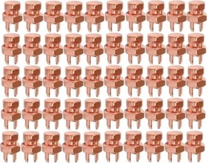 50 Pack High Strength Copper Split Bolt Connectors 4 Gauge to 8 Gauge Solid Wire - Picture 1 of 11