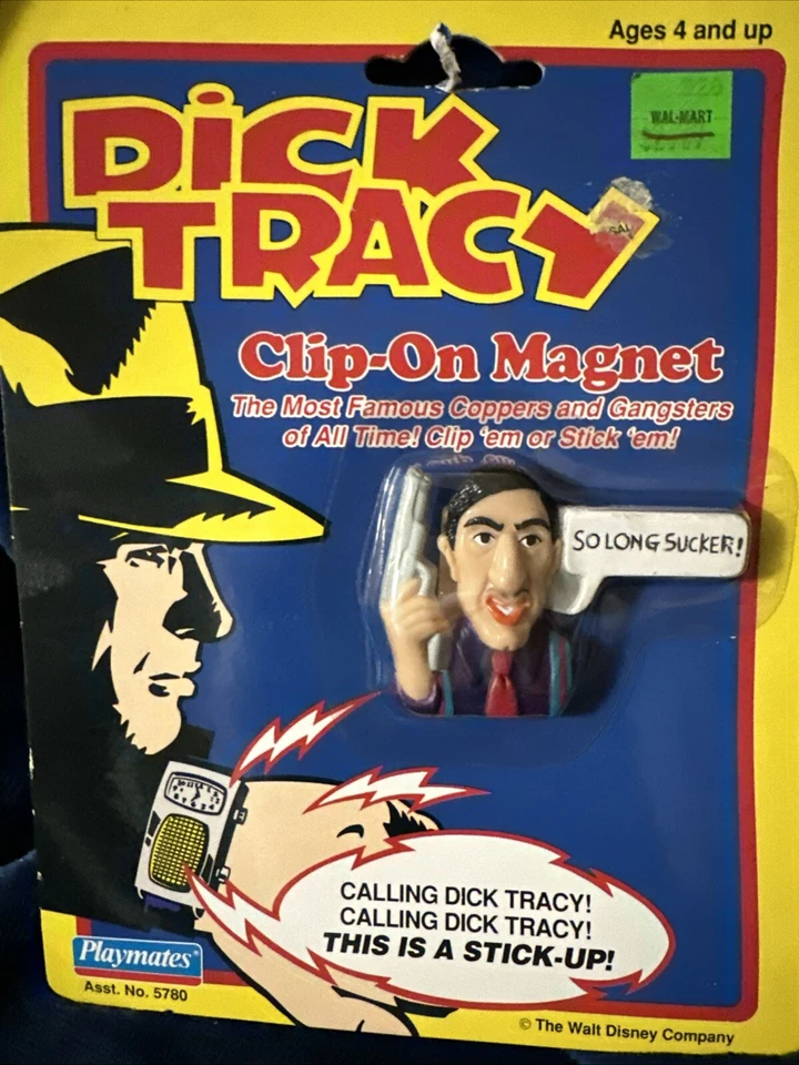 Dick Tracy 1990 Pruneface Clip-on Magnet Playmates Toys Disney