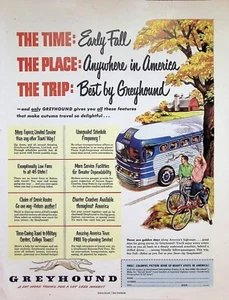 VINTAGE 1950s Print Ad ~ Greyhound Bus Lines ~ A lot more travel for a lot less - Picture 1 of 1