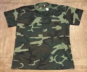 Vintage NOS Camo Camouflage T-Shirt Tasche T Größe XL Neu mit Etikett Einzelnaht USA - Bild 1 von 7