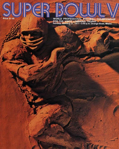 Cowboys vs Colt Super Bowl V (1971) Program Cover (Mini Poster)  8x10 Photo Cover
