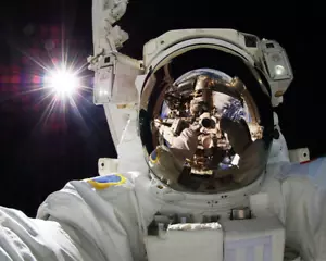 NASA astronaut in space earth reflection 8x10 Photograph Print 8"x10" - Picture 1 of 3
