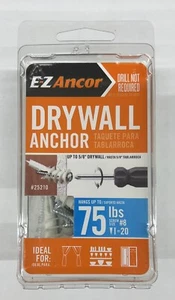 Anclajes para paneles de yeso de servicio mediano EZ Ancor # 25210 Twist-N-Lock 75 libras tornillo #8 - Imagen 1 de 3