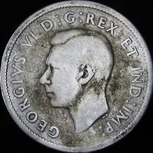 1939 VG Canada Silver 25 Cents - KM# 35 - JG - Picture 1 of 2