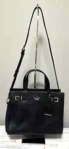 Kate Spade Olivera Holden Street Black Pebbled Leather Satchel Adjustable Strap - Picture 1 of 11