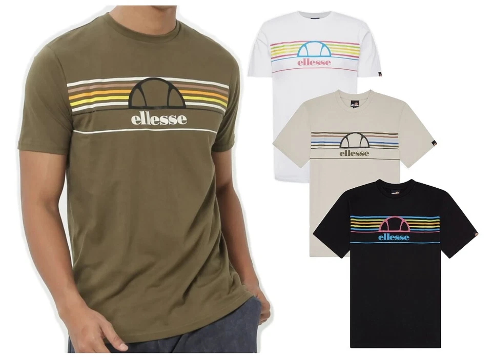 Ellesse Men's Achtini T-shirt Sport Tee Cotton Semi-Palla Top Brand New XS - 2XL - Image 1 of 1