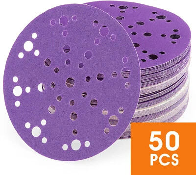 150mm 6 inch SANDING DISCS 48 Hole Sandpaper 40-240 Grit Orbital Sander Pads