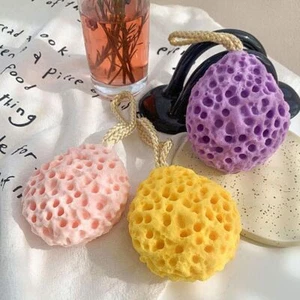 Exfoliating Sponge Bath Ball Honeycomb Shower Puff Mini Cleaning Brush Women - Bild 1 von 18