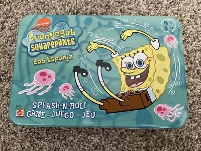 Nickelodeon SpongeBob SquarePants Splash-n-Roll Board Game In Tin Mattel 2002 - Image 1 of 4
