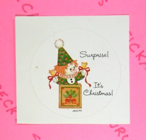 Lindo payaso vintage Moorehead Jack In The Box pegatina de Navidad - Imagen 1 de 3