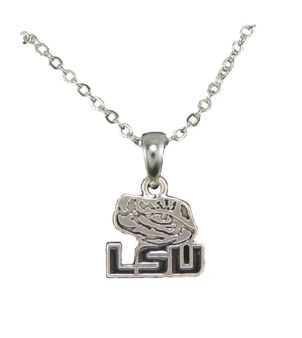 LSU Tigers Louisiana State Silver Chain Necklace Silver Pendant Jewelry Gift Cover