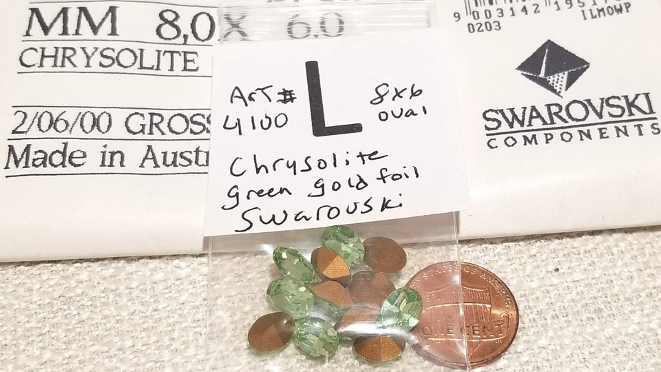 Vtg 8x6mm Swarovski Oval Pointed Back Rhinestone Jewelry Crafts Repair 3006 - Image 1 of 1