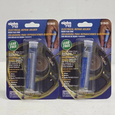 2 - Alpha Fry AM51945 0.50 Oz Lead Free Rosin Core Silver Bearing Solder .62" D - Image 1 of 4