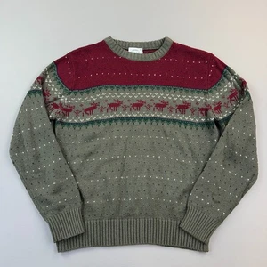Vintage Brut Sweater Boys XL Nordic Fair Isle Reindeer Cologne Promo Merch 90s - Picture 1 of 10