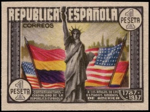 1938.MNH.Ed:**763s.CL Constitución EEUU.1 pta multicolor.Sin dentar.PCat:100€ - Imagen 1 de 2