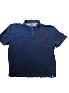 Polo Disney Cruise Line DCL Azul Marino Para Hombre XXL Mickey Anchor Rojo A Cuadros Acento - Imagen 1 de 9