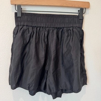 Frame Womens Lightweight Stretch Waistband High Rise Black Shorts XS - Image 1 of 4