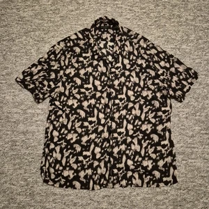 AllSaints Pungo Short Sleeve Viscose Shirt Black Cream Abstract Pattern Size XXL - Picture 1 of 10