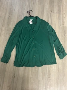 Joanna Plus Damen Hemd mit Knopfleiste 2X Grün Langarm Stretch Vintage - Bild 1 von 3