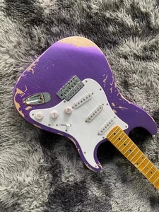 Guitarra Púrpura Envejecida Caliente Personalizada Cuerpo de Ceniza Pastilla SSS Buen Acabado Madera Mate - Imagen 1 de 4