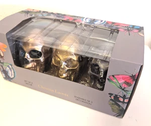 NEU Christian Lacroix Totenkopf Trio Deko Halloween Silber Gold Rose Designer Goth - Bild 1 von 12