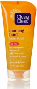Clean&Clear Morning Burst Facial Scrub with Bursting Beads Oil-Free 5 oz 2 Pack - Picture 1 of 3