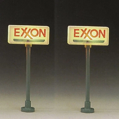 Model Power HO Scale # 705 Exxon Gas Station Lighted Signs 2