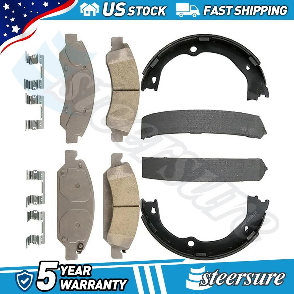 Juego de pastillas de freno de disco delanteras traseras zapatas de freno de estacionamiento para Chevrolet Tahoe 2016-2018 Foto 1 de 4