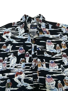 Panhandle Slim Shirt L 16.5 Mens Western Cowboy Rodeo All Over Print LS USA Made - Picture 1 of 8