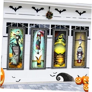 4 Packungen Jack Sally Banner Veranda Schilder Halloween Deko Weihnachten Albtraum  - Bild 1 von 7