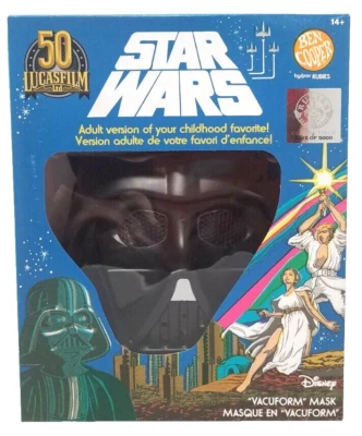 Ben Cooper DARTH VADER Star Wars Mask Vacuform Adult Costume Limited Edition NEW - Image 1 of 2