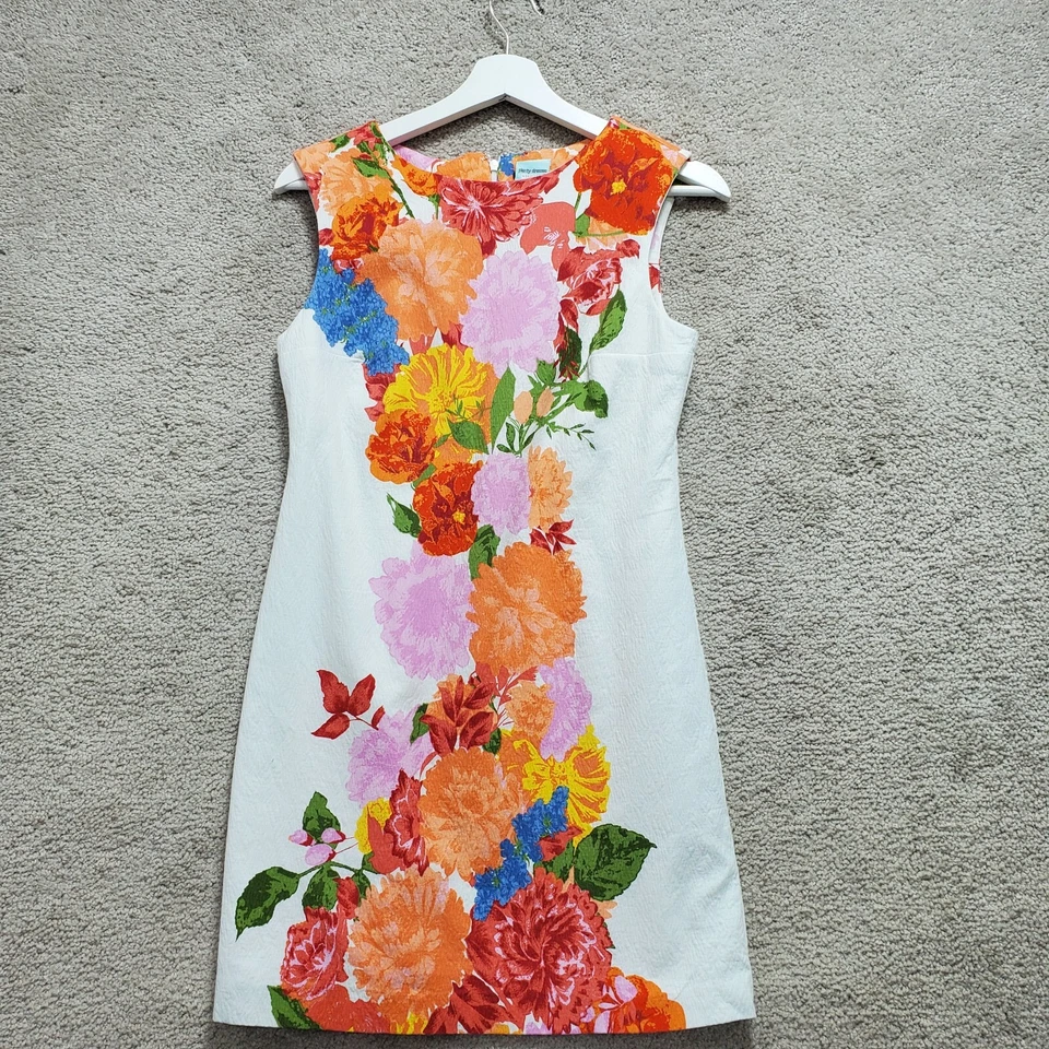 Anthropologie Plenty Tracy Reese Sheath Dress Women 4P Petite Multi Orange Green - Image 1 of 4