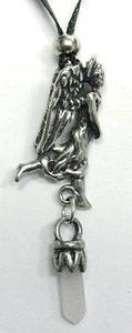 Angel Guardians pendant - Angel of Prosperity with pinkish white crystal - Picture 1 of 2