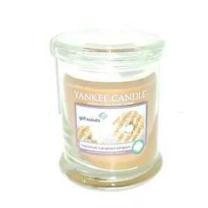 Yankee Candle Girl Scouts Coconut Caramel Stripes Scented candle tumbler 8 oz - Picture 1 of 5