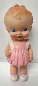 Bambola vintage Ruth E. Newton anni 50 Sun Rubber vestito rosa cigolio funziona bene - Foto 1 di 6