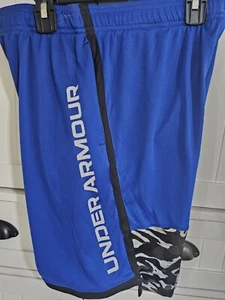 Boys Youth Under Armour Shorts NEW Royal Blue Camo Size Large - Picture 1 of 1