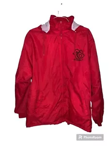 Chaqueta cortavientos FUBU roja años 90 de colección con capucha bordada - Imagen 1 de 13