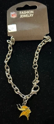 NEW Minnesota Vikings Logo Chain Bracelet - Adjustable Clasp - NFL Licensed - Image 1 of 3