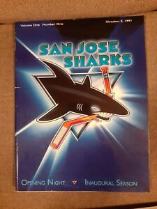 NHL San Jose Sharks 1991 inaugural season opening night program